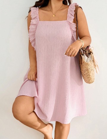 Rochie scurta SHEIN CURVE, roz