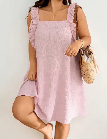 Rochie scurta SHEIN CURVE, roz