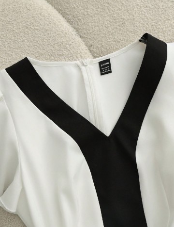 Rochie medie SHEIN, alb/negru