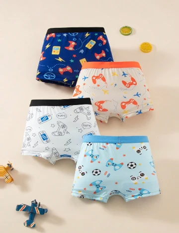 Set Boxeri 4 perechi Shein Kids, mix culori