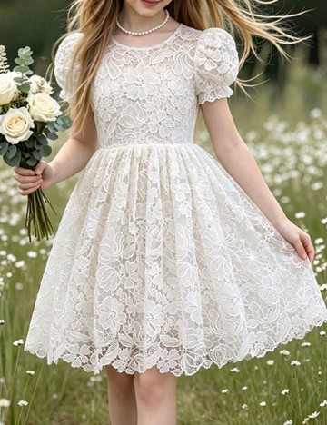 Rochie scurta Shein Kids, alb