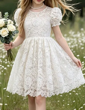 Rochie scurta Shein Kids, alb
