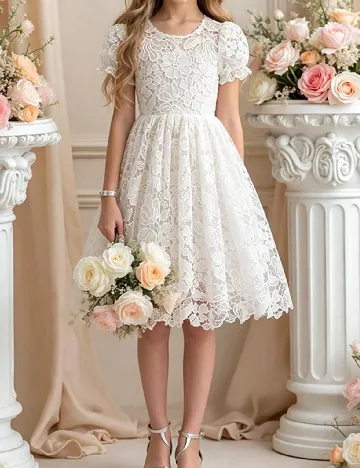 Rochie scurta Shein Kids, alb