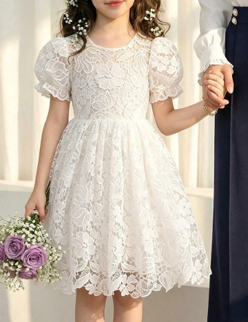 Rochie scurta Shein Kids, alb