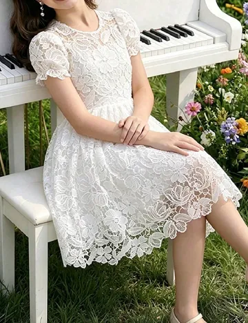 Rochie scurta Shein Kids, alb