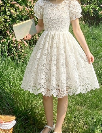 Rochie scurta Shein Kids, alb