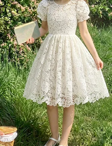Rochie scurta Shein Kids, alb