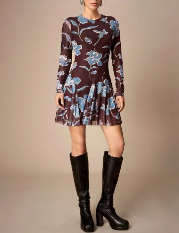 Rochie scurta SHEIN, maro/albastru