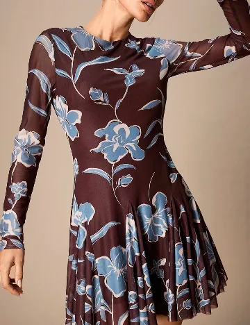 Rochie scurta SHEIN, maro/albastru