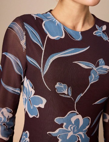 Rochie scurta SHEIN, maro/albastru