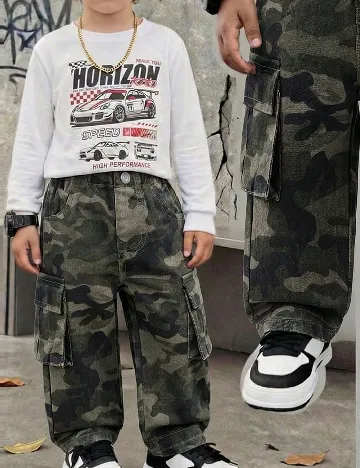Pantaloni Shein Kids, army