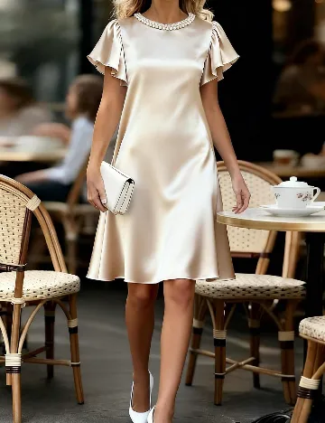 Rochie scurta SHEIN, crem