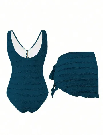 Costum de baie SHEIN CURVE, albastru