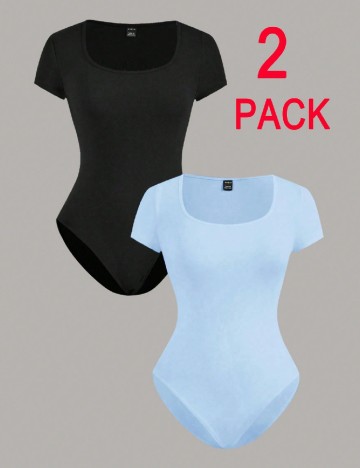 Set body 2 bucati SHEIN CURVE, negru/albastru