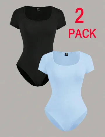 Set body 2 bucati SHEIN CURVE, negru/albastru