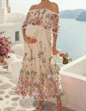 Rochie lunga SHEIN Maternity, floral print