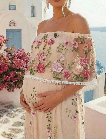 Rochie lunga SHEIN Maternity, floral print
