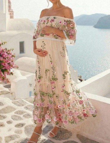 Rochie lunga SHEIN Maternity, floral print