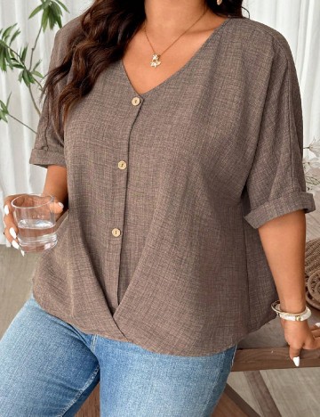Bluza SHEIN CURVE, maro