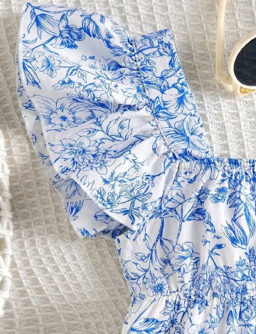 Bluza Shein Kids, alb/albastru