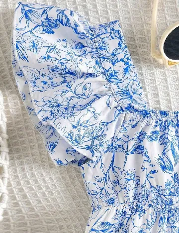 Bluza Shein Kids, alb/albastru