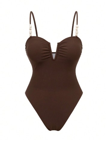Costum de baie SHEIN, maro