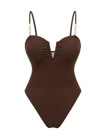 Costum de baie SHEIN, maro