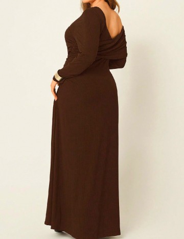 Rochie lunga SHEIN CURVE, maro