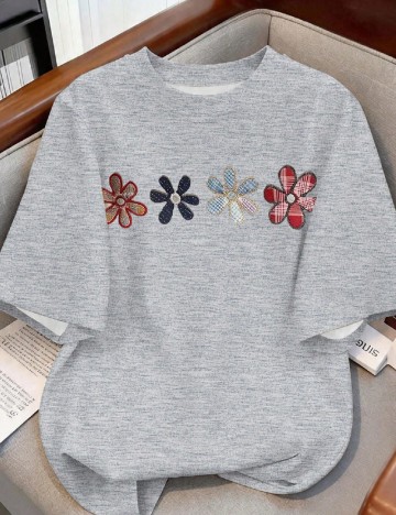 Tricou Shein Kids, gri