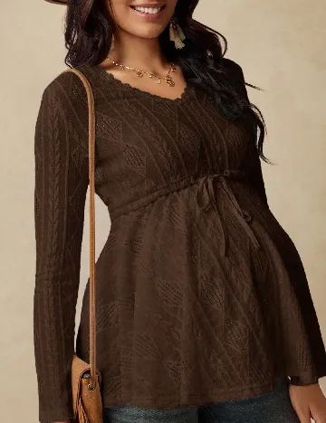 Bluza SHEIN Maternity, maro