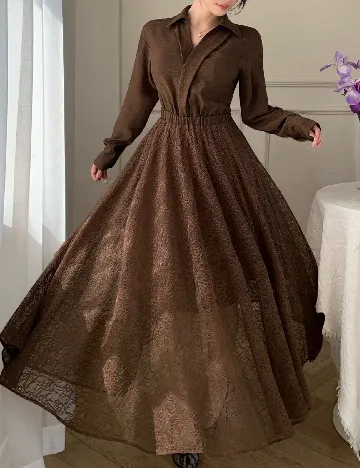 Rochie lunga Dazy, maro