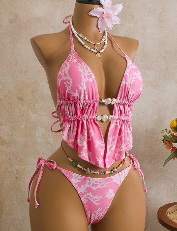 Costum de baie SHEIN, roz