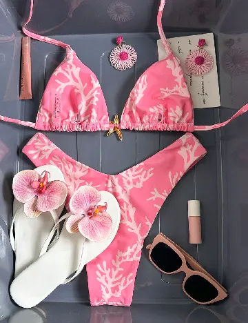 Costum de baie SHEIN, roz
