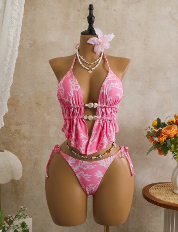 Costum de baie SHEIN, roz