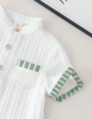 Compleu Shein Kids, alb/verde