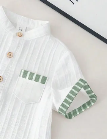 Compleu Shein Kids, alb/verde