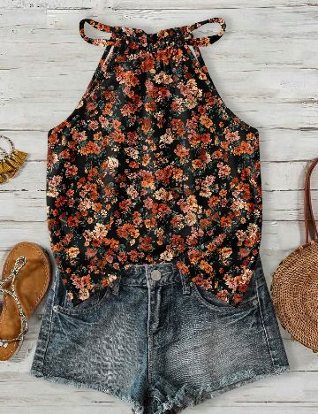 Top SHEIN, floral print