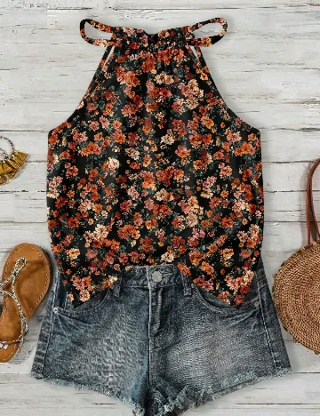 Top SHEIN, floral print