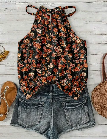 Top SHEIN, floral print