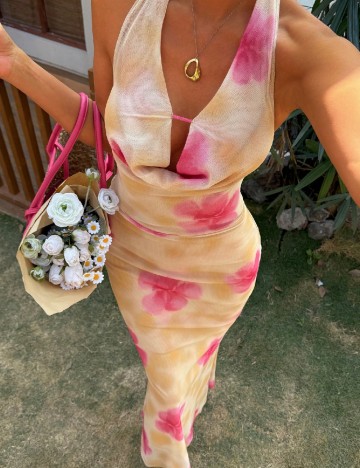 Rochie medie Dazy, galben