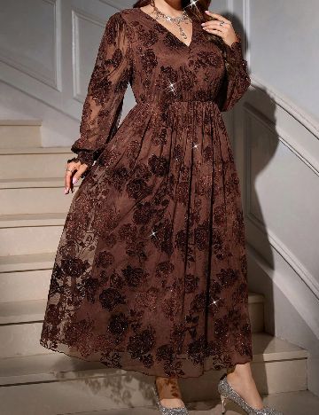 Rochie lunga SHEIN CURVE, maro