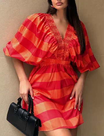 Rochie scurta SHEIN, portocaliu/rosu