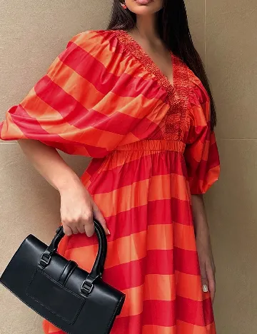 Rochie scurta SHEIN, portocaliu/rosu