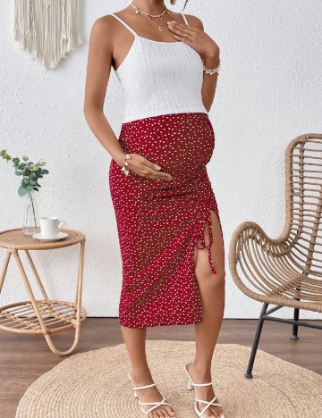 Compleu SHEIN Maternity, alb/rosu
