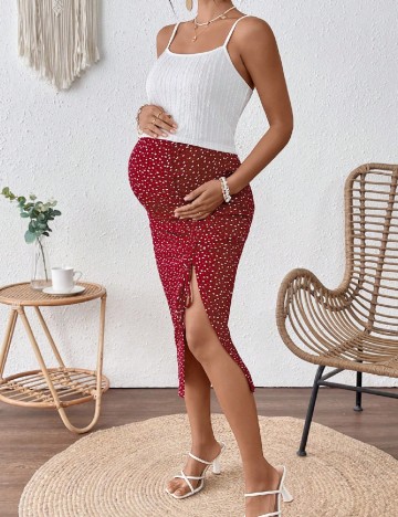 Compleu SHEIN Maternity, alb/rosu