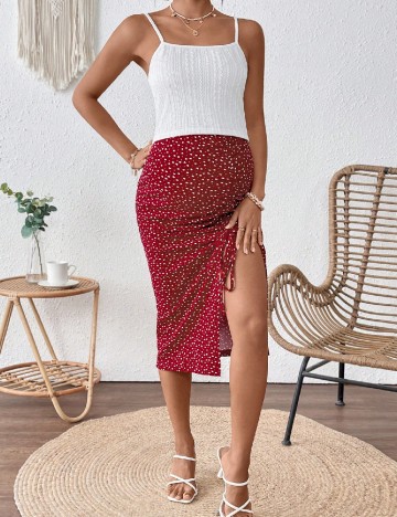 Compleu SHEIN Maternity, alb/rosu