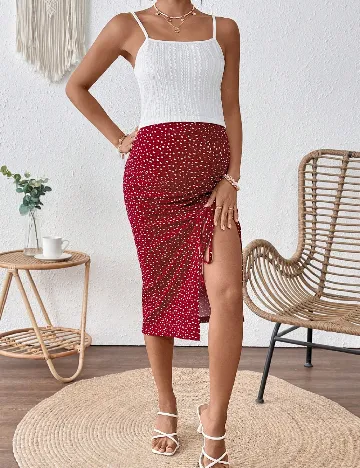 Compleu SHEIN Maternity, alb/rosu
