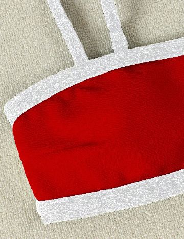 Costum de baie SHEIN, rosu/alb