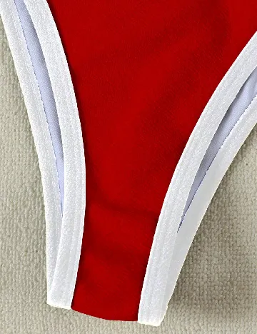 Costum de baie SHEIN, rosu/alb