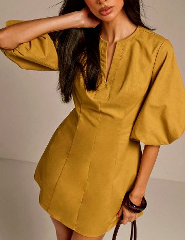 Rochie scurta Cosmina, mustar